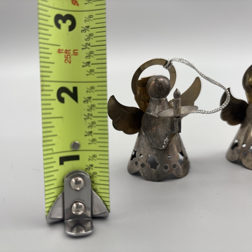 Brass Angel 2" Christmas Ornament Figurines 1960s Vintage - Set of 3 - Picture 3 of 6